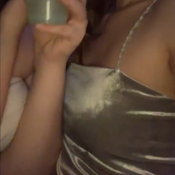 Silver grey velvet tank top bodysuit - Picture 3 of 3